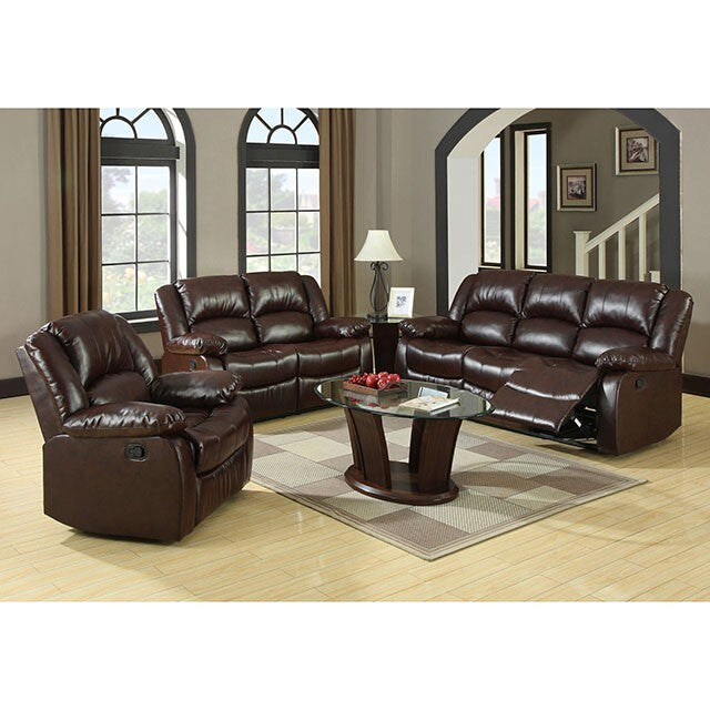 Furniture of America Winslow Reclining Leather Loveseat CM6556L-CT IMAGE 2