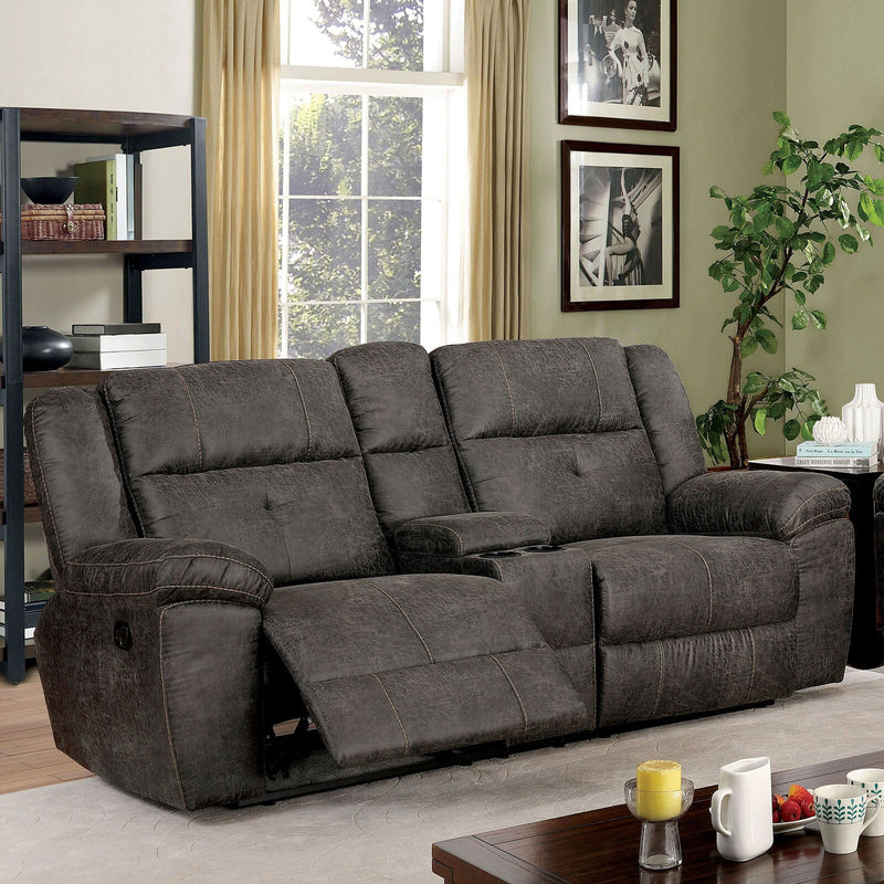 Furniture of America Chichester Reclining Leather Look Loveseat CM6943-LV IMAGE 1