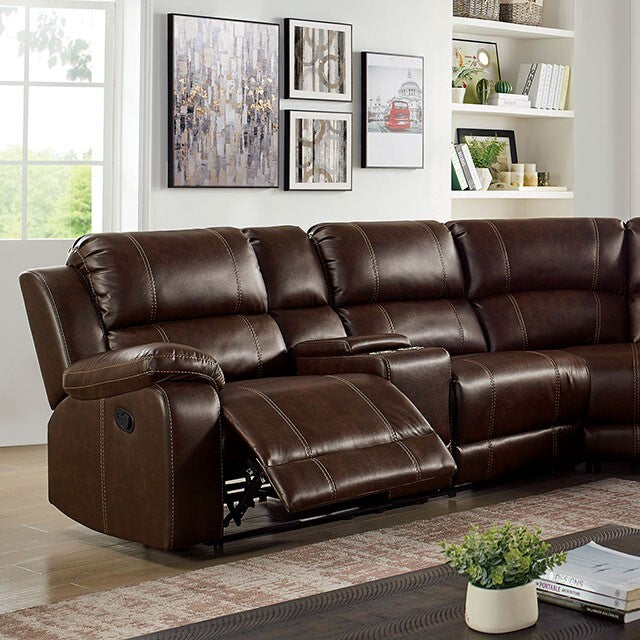Furniture of America Jessi Leather Look Sectional CM6970-SECT IMAGE 2