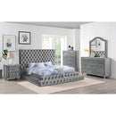 Furniture of America Stefania Queen Upholstered Platform Bed CM7227GY-Q-BED IMAGE 2
