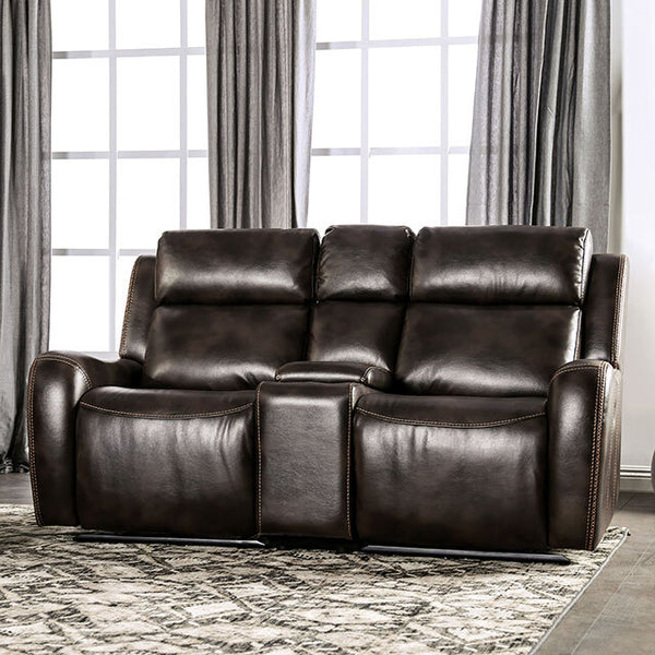 Furniture of America Barclay Power Reclining Leather Look Loveseat CM9906-LV-PK IMAGE 1