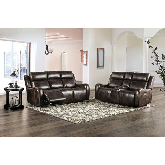 Furniture of America Barclay Power Reclining Leather Look Loveseat CM9906-LV-PK IMAGE 2