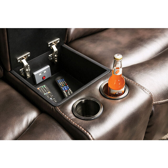 Furniture of America Barclay Power Reclining Leather Look Loveseat CM9906-LV-PK IMAGE 5