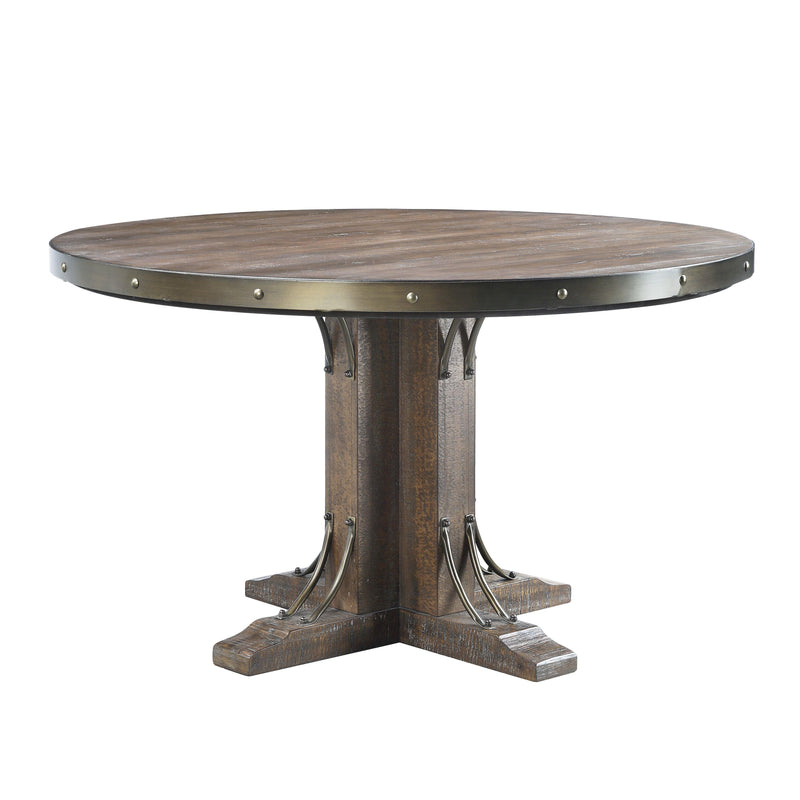Acme Furniture Round Raphaela Dining Table with Pedestal Base DN00984 IMAGE 2