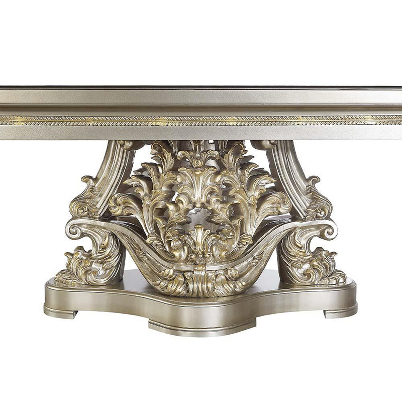 Acme Furniture Danae Dining Table with Copper Top and Pedestal Base DN01197 IMAGE 4