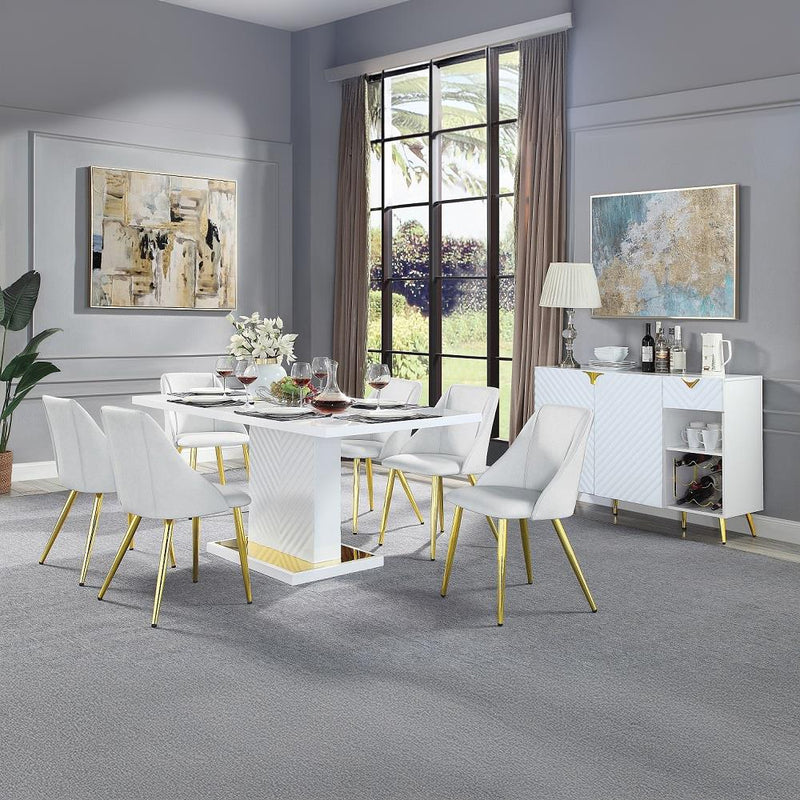 Acme Furniture Gaines DN01258 Dining Table with Pedestal Base IMAGE 5