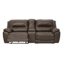  Signature Design by Ashley Dunleith U71604S4 3 pc Power Reclining Loveseat with Console IMAGE 2