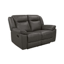 New Classic Furniture Taggart Reclining Leather Loveseat L2642-20-GRY IMAGE 1