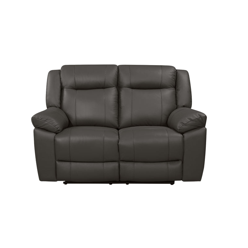New Classic Furniture Taggart Reclining Leather Loveseat L2642-20-GRY IMAGE 2