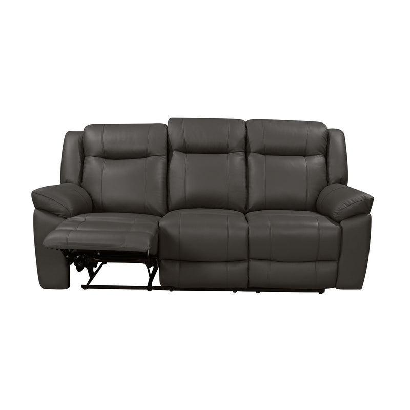 New Classic Furniture Taggart Reclining Leather Sofa L2642-30-GRY IMAGE 3