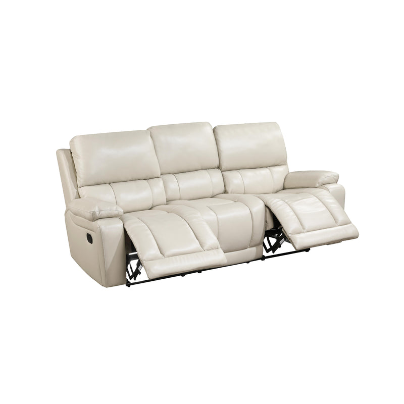 New Classic Furniture Cicero Reclining Leather Sofa L4231-30-CRM IMAGE 3
