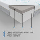 Homelegance Lyra MT-USG12ET 12" Twin XL Copper-Infused Memory Foam Mattress - Grey IMAGE 2