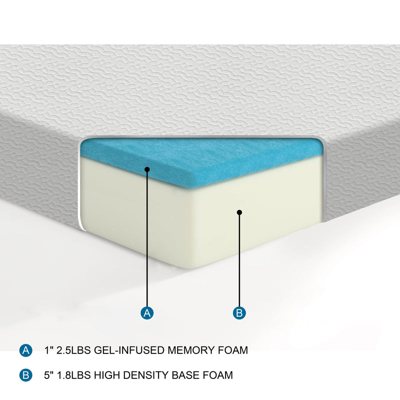 Homelegance Vega MT-NG06F 6" Full Gel-Infused Memory Foam Mattress - White IMAGE 2
