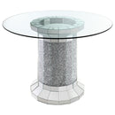 Coaster Furniture Round Ellie Counter Height Dining Table with Glass Top and Pedestal Base 115558 IMAGE 1