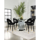 Coaster Furniture Round Ellie Counter Height Dining Table with Glass Top and Pedestal Base 115558 IMAGE 4