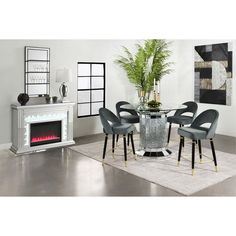 Coaster Furniture Ellie 115558 52-inch Glass Top Counter Height Dining Table - Silver IMAGE 5