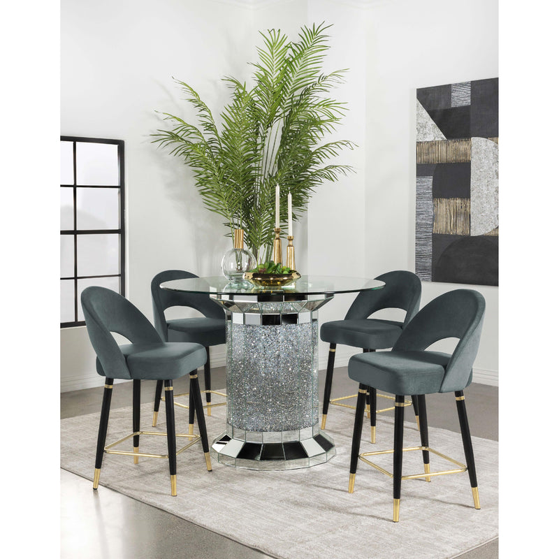 Coaster Furniture Ellie 115558 52-inch Glass Top Counter Height Dining Table - Silver IMAGE 6