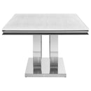 Coaster Furniture Kerwin Dining Table with Faux Marble Top and Pedestal Base 111101 IMAGE 3