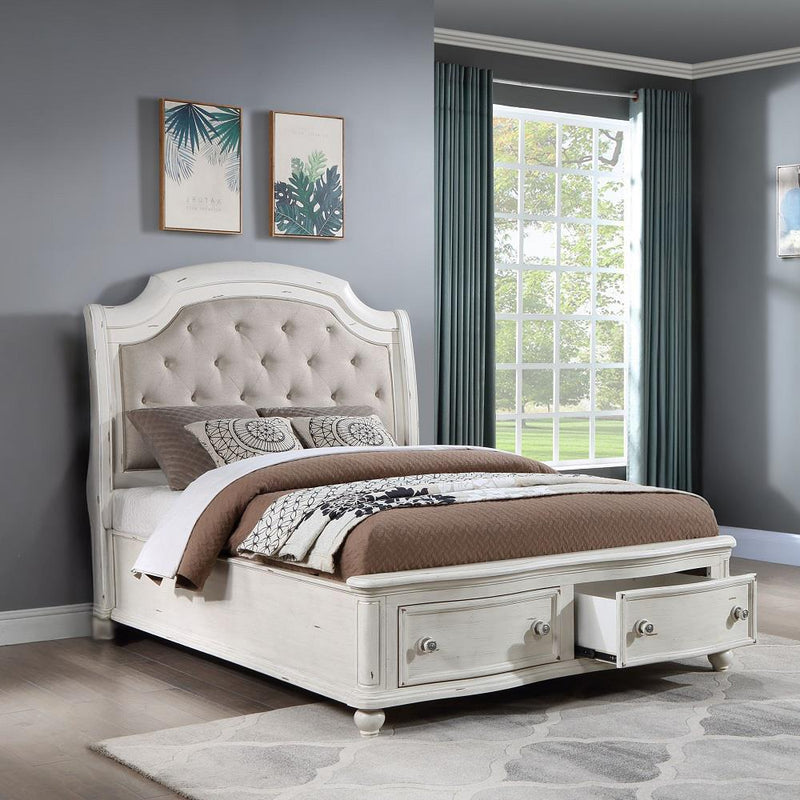 Acme Furniture Jacqueline King Upholstered Panel Bed with Storage BD01432EK IMAGE 1