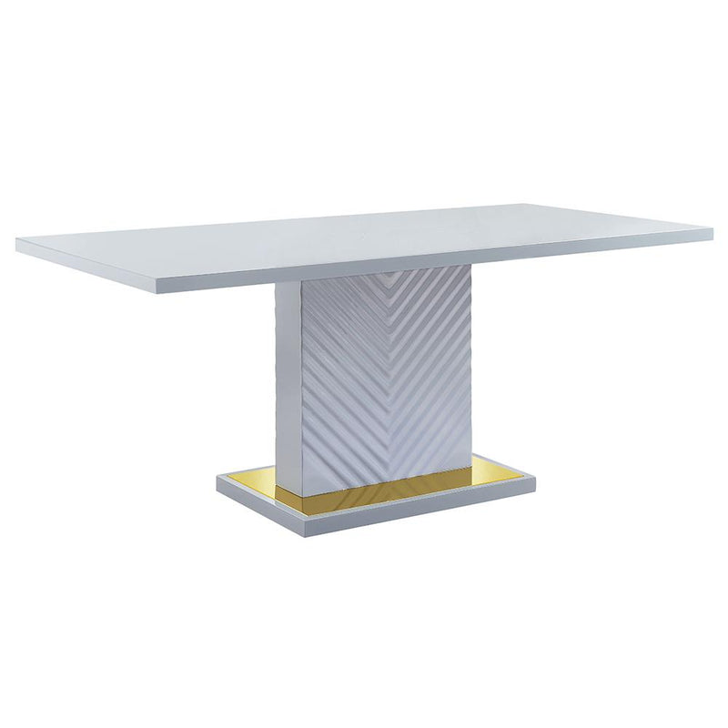 Acme Furniture Gaines Dining Table with Pedestal Base DN01261 IMAGE 2