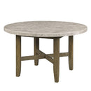 Acme Furniture Round Karsen Dining Table with Marble Top DN01449 IMAGE 2