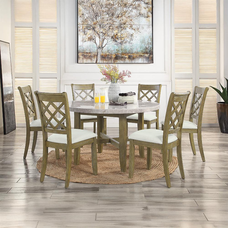 Acme Furniture Karsen DN01449 Dining Table with Marble Top IMAGE 6