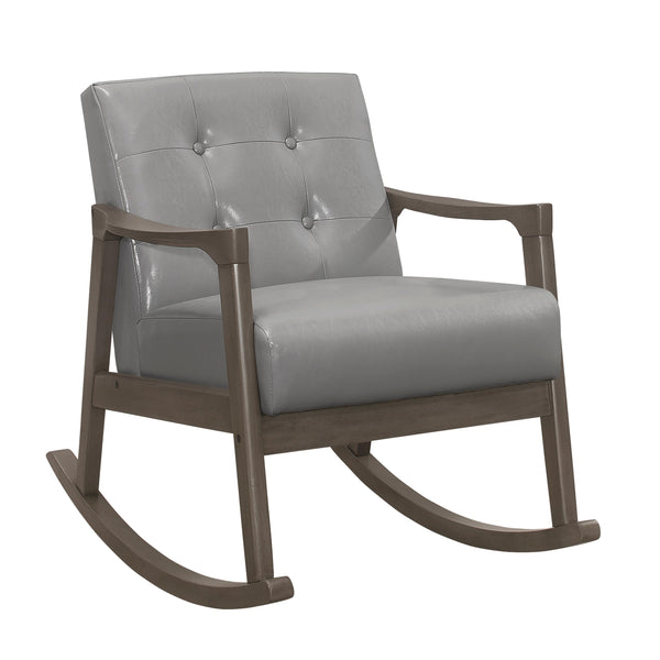 Homelegance Auden Rocking Leather Look Accent Chair 1049GY-1 IMAGE 1