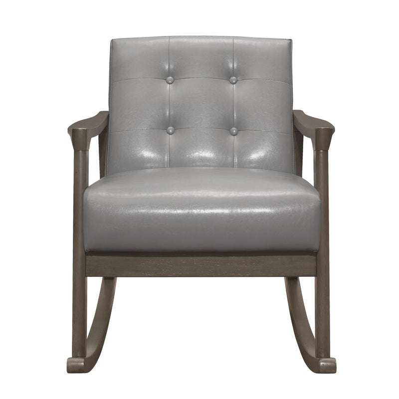 Homelegance Auden Rocking Leather Look Accent Chair 1049GY-1 IMAGE 2