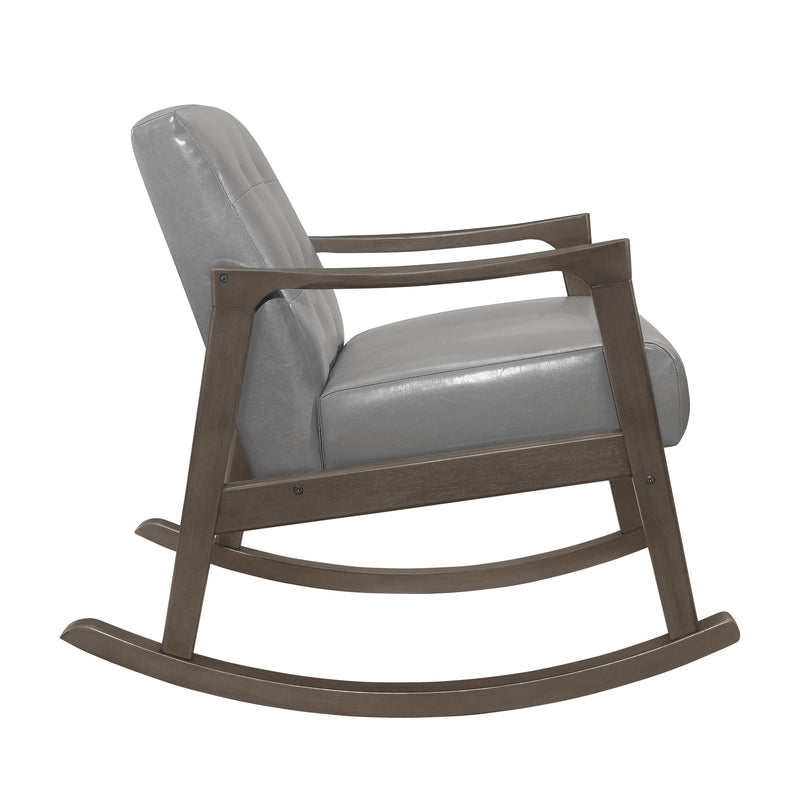Homelegance Auden Rocking Leather Look Accent Chair 1049GY-1 IMAGE 3