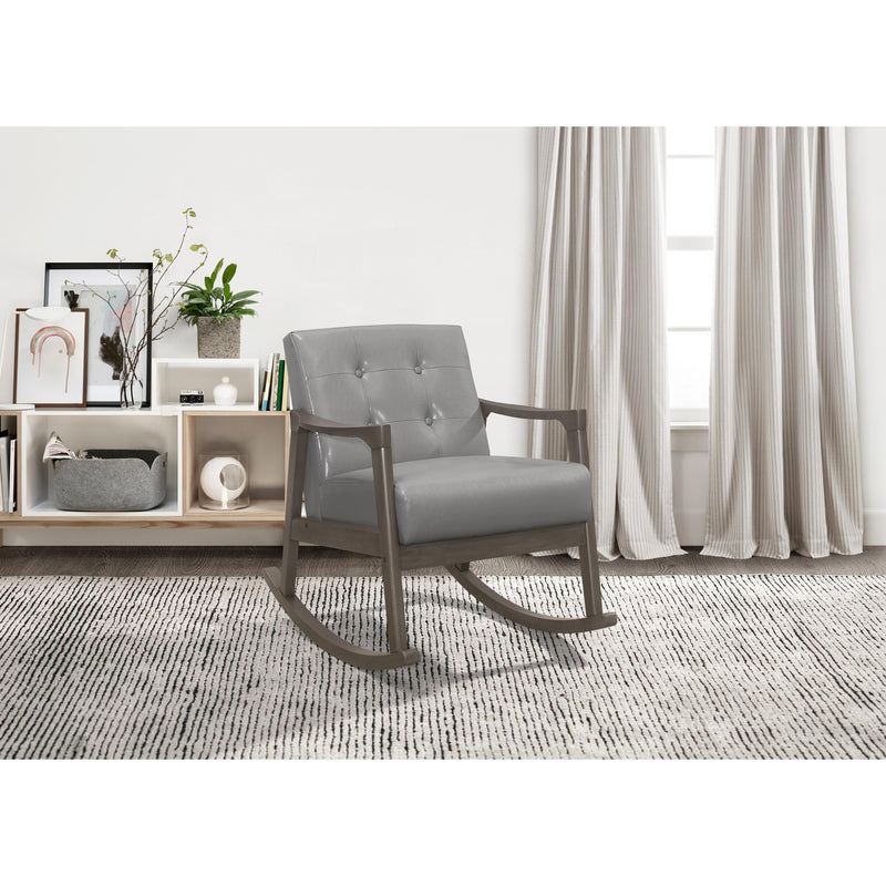 Homelegance Auden Rocking Leather Look Accent Chair 1049GY-1 IMAGE 5