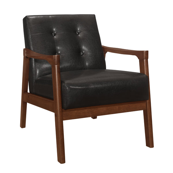 Homelegance Alby Stationary Leather Look Accent Chair 1050DB-1 IMAGE 1