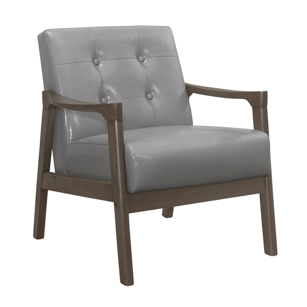Homelegance Alby Stationary Leather Match Accent Chair 1050GY-1 IMAGE 1