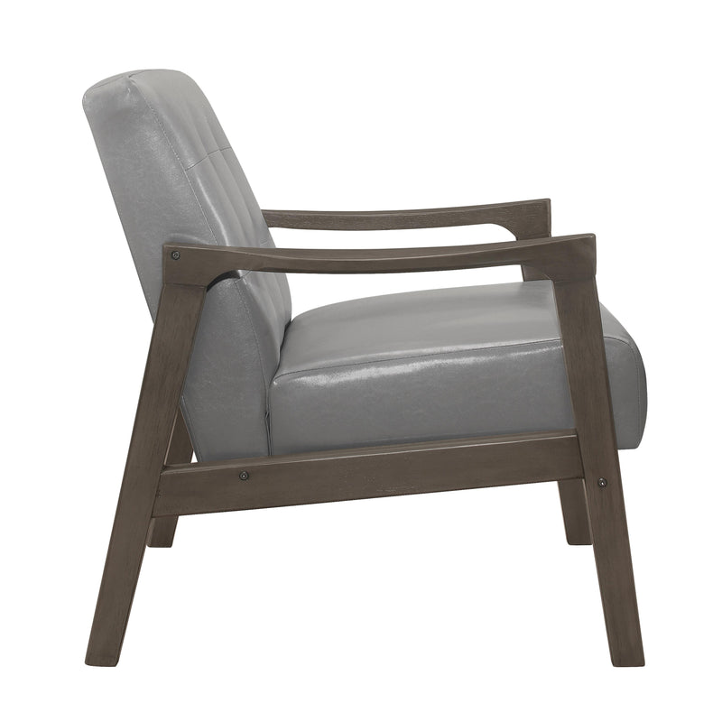Homelegance Alby Stationary Leather Match Accent Chair 1050GY-1 IMAGE 3
