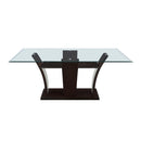Homelegance Daisy Dining Table with Glass Top and Pedestal Base 710-71* IMAGE 1