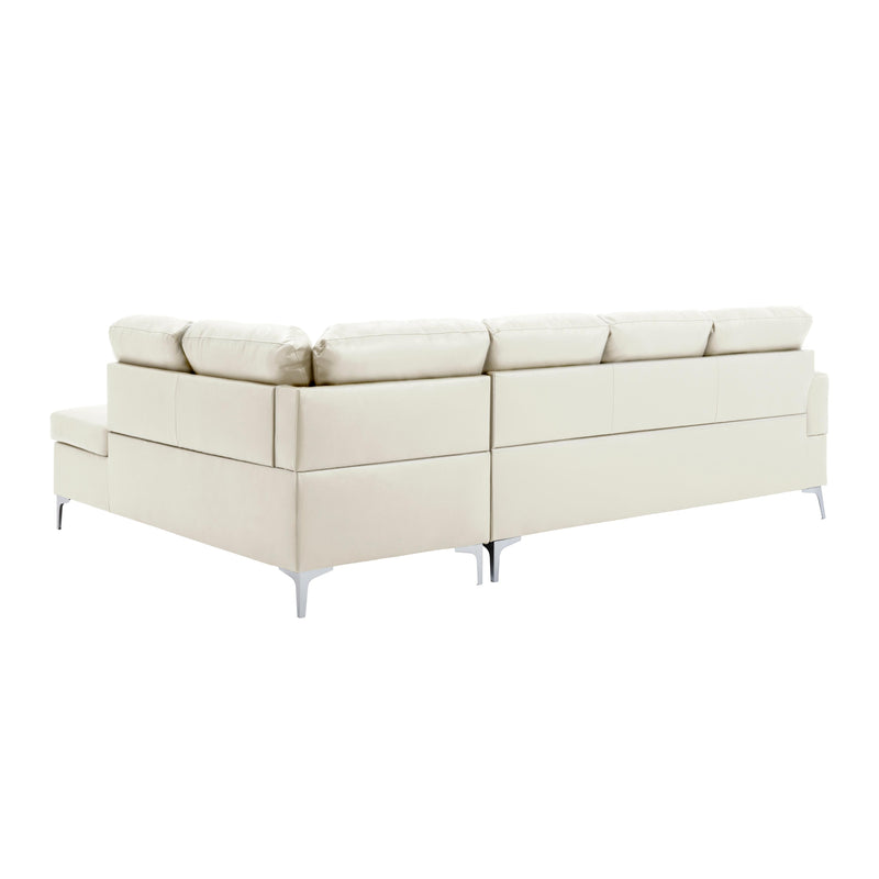 Homelegance Barrington Leather Look 3 pc Sectional 8378WHT*3 IMAGE 2