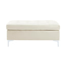 Homelegance Barrington Leather Look Ottoman 8378WHT-4 IMAGE 1