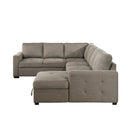 Homelegance Elton Fabric Sleeper Sectional 9206BR*33LRC IMAGE 3