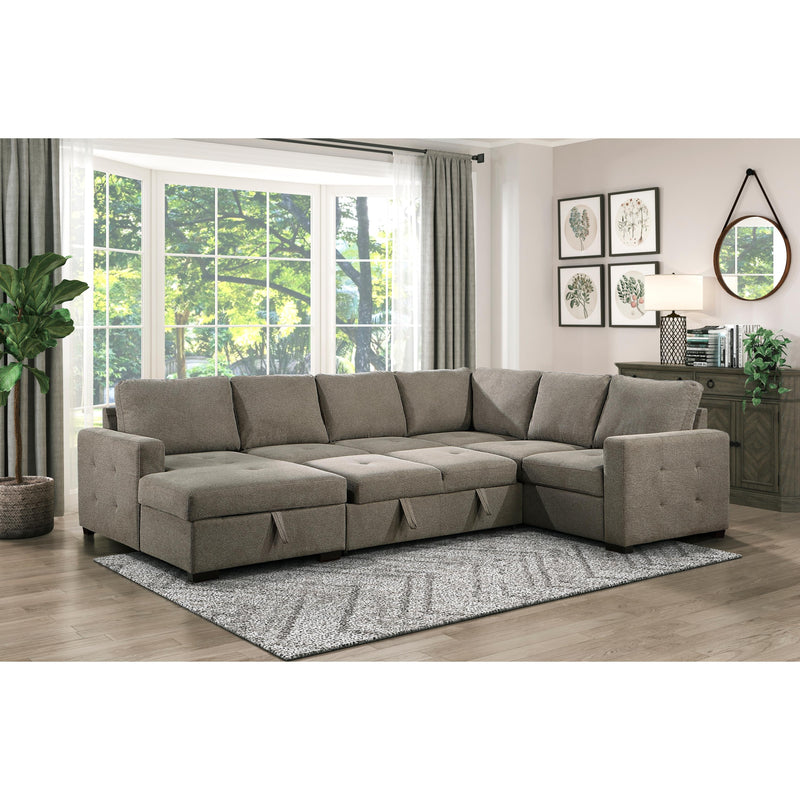 Homelegance Elton Fabric Sleeper Sectional 9206BR*3LC3R IMAGE 10