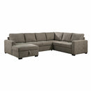 Homelegance Elton Fabric Sleeper Sectional 9206BR*3LC3R IMAGE 1