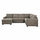 Homelegance Elton Fabric Sleeper Sectional 9206BR*3LC3R IMAGE 2