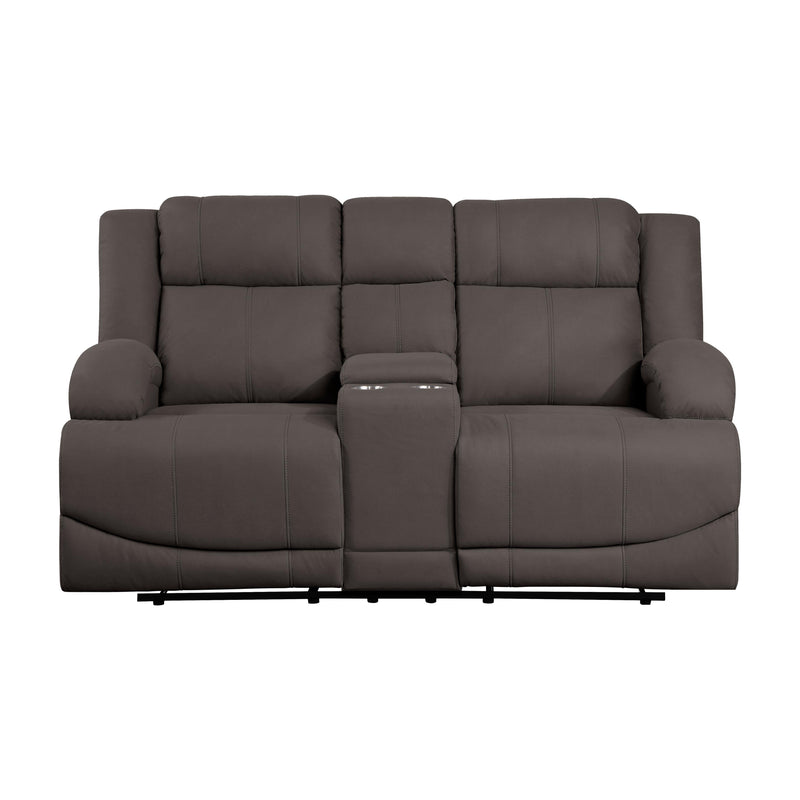 Homelegance Camryn Reclining Fabric Loveseat 9207CHC-2 IMAGE 1