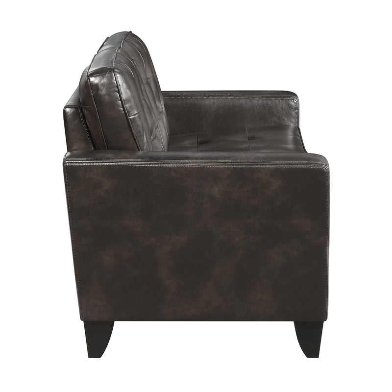 Homelegance Donegal Stationary Leather Look Loveseat 9234DB-2 IMAGE 3