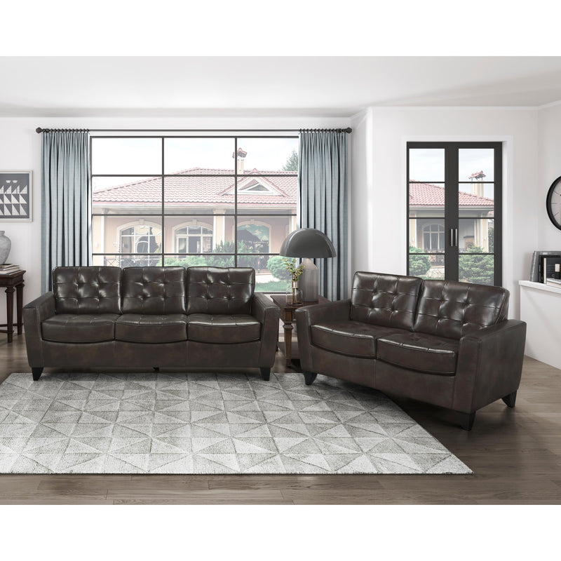 Homelegance Donegal Stationary Leather Look Loveseat 9234DB-2 IMAGE 6