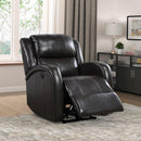 Homelegance Foxcroft Power Leather Look Recliner 9316PUBR-1PW IMAGE 6