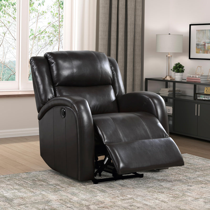 Homelegance Foxcroft Power Leather Look Recliner 9316PUBR-1PW IMAGE 6