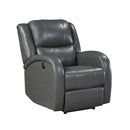 Homelegance Foxcroft Power Leather Look Recliner 9316PUGY-1PW IMAGE 2