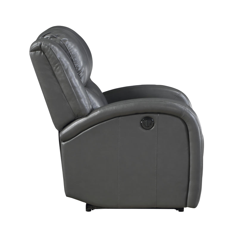 Homelegance Foxcroft Power Leather Look Recliner 9316PUGY-1PW IMAGE 3