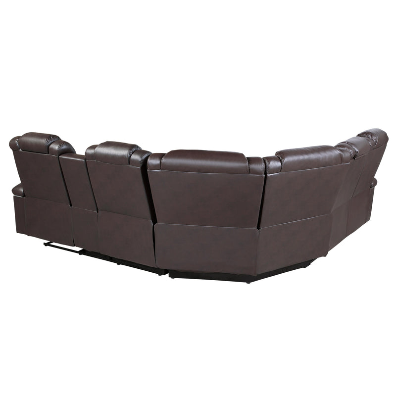 Homelegance Caelan Power Reclining Leather Look 3 pc Sectional 9366DB*SC IMAGE 4