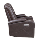 Homelegance Caelan Power Leather Look Recliner 9366DB-1PWH IMAGE 3