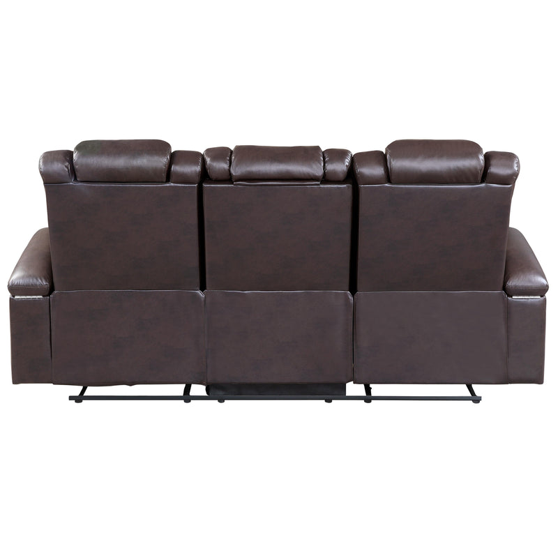 Homelegance Caelan Power Reclining Leather Look Sofa 9366DB-3PWH IMAGE 3